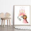 African American Princess Nursery Print, Nursery Wall Art, Girl Nursery Decor, Printable File, SH38