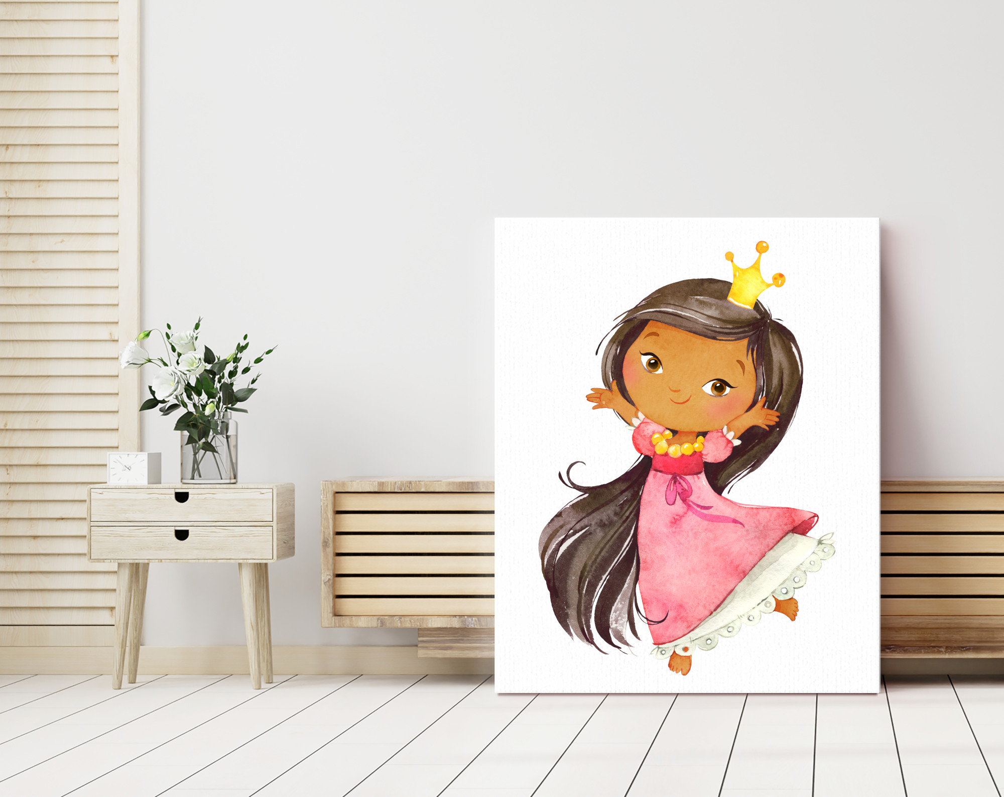 African American Princess Nursery Wall Art, Nursery Prints, Girl Nursery Decor, Printable File, SH38