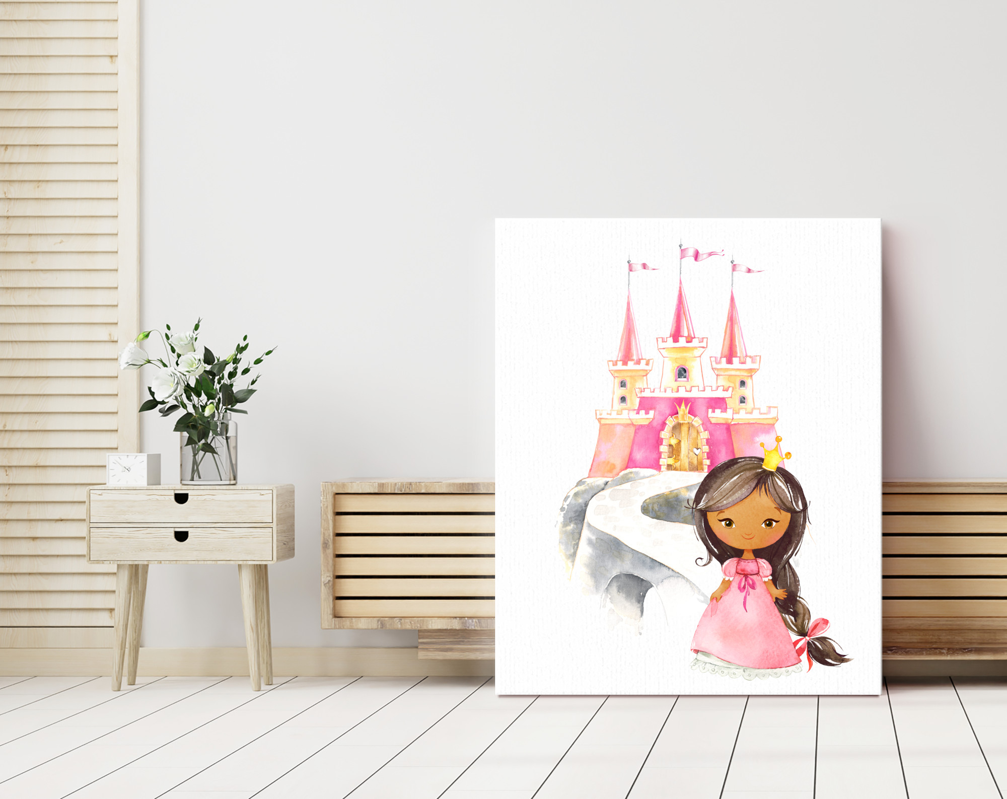 African American Princess Nursery Print, Nursery Wall Art, Girl Nursery Decor, Printable File, SH38