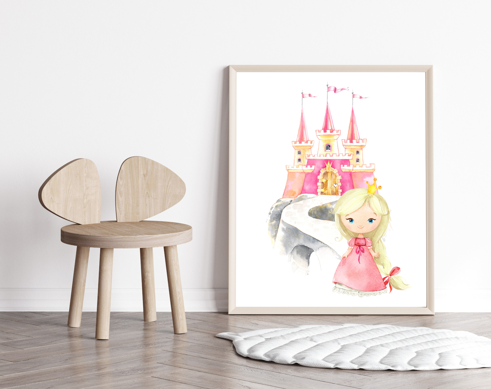 Princess Nursery Print, Nursery Wall Art, Girl Nursery Decor, Printable File, SH38