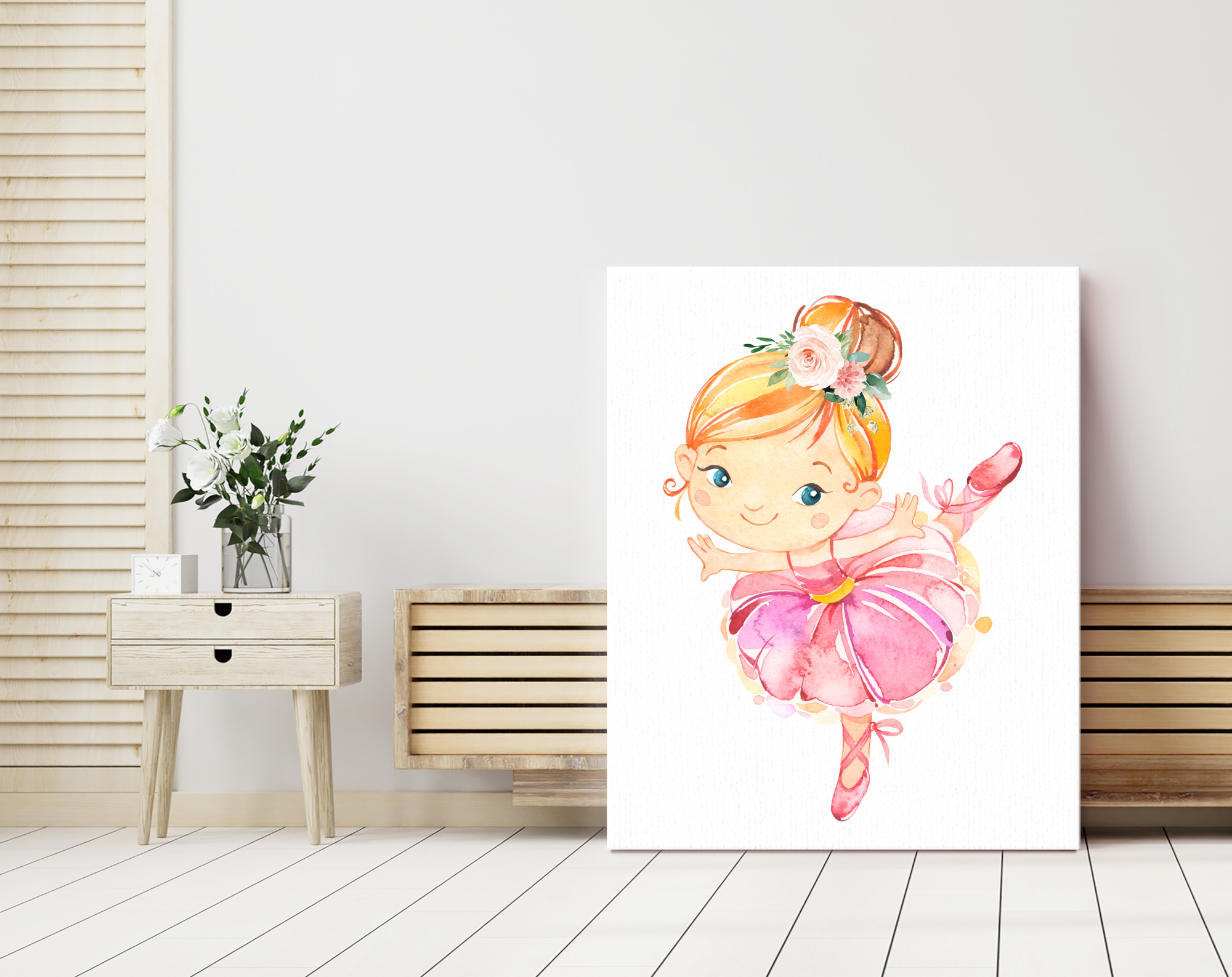 Cute Ballerina Nursery Wall Art, Nursery Prints, Girl Nursery Decor, Printable File, SH39