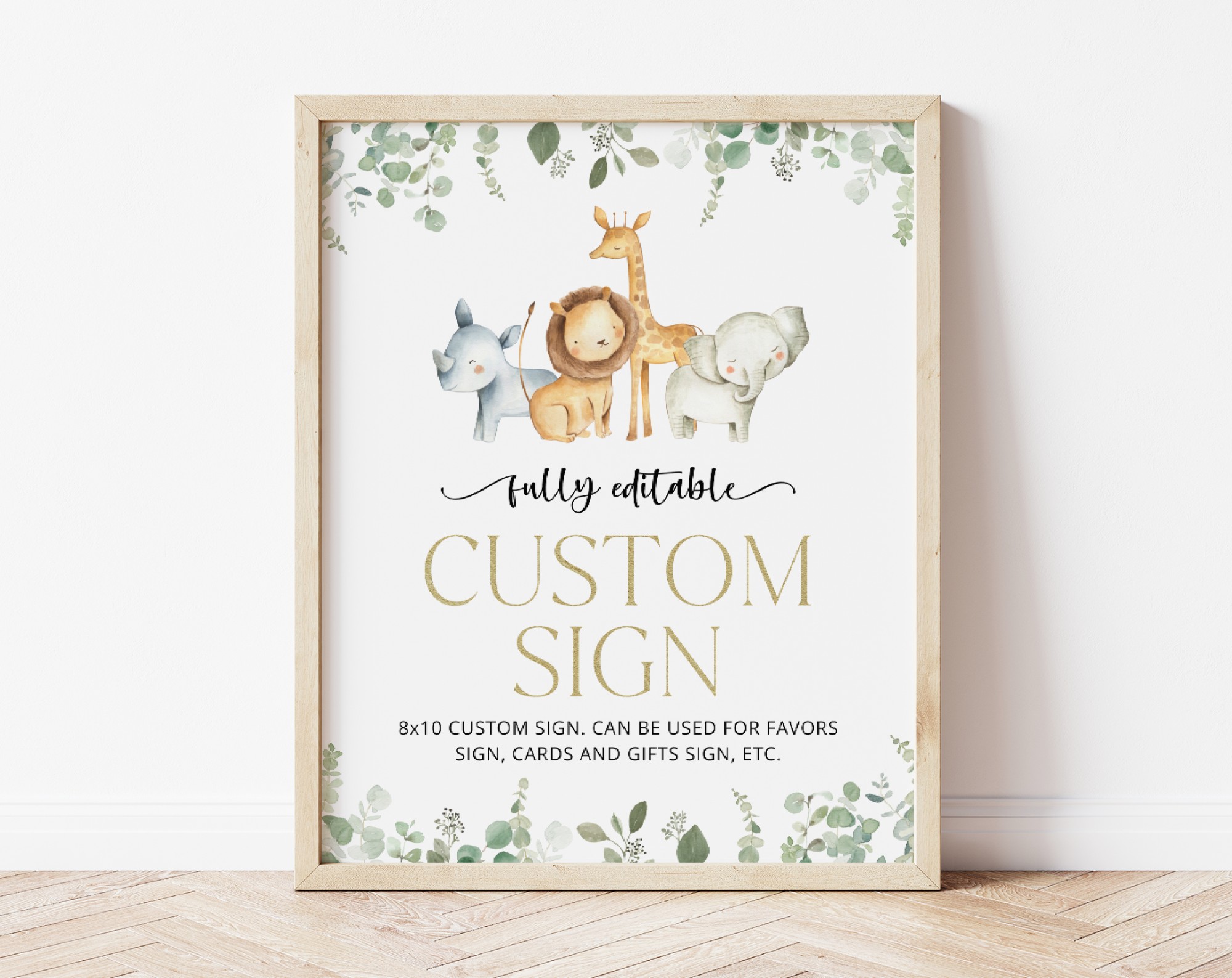 Safari Animals Custom Sign, Birthday Sign, First Birthday, Boy Birthday, Printable File, Edit Yourself, SH23 Safari Animals Custom Sign, Birthday Sign, First Birthday, Boy Birthday, Printable File, Edit Yourself, SH23