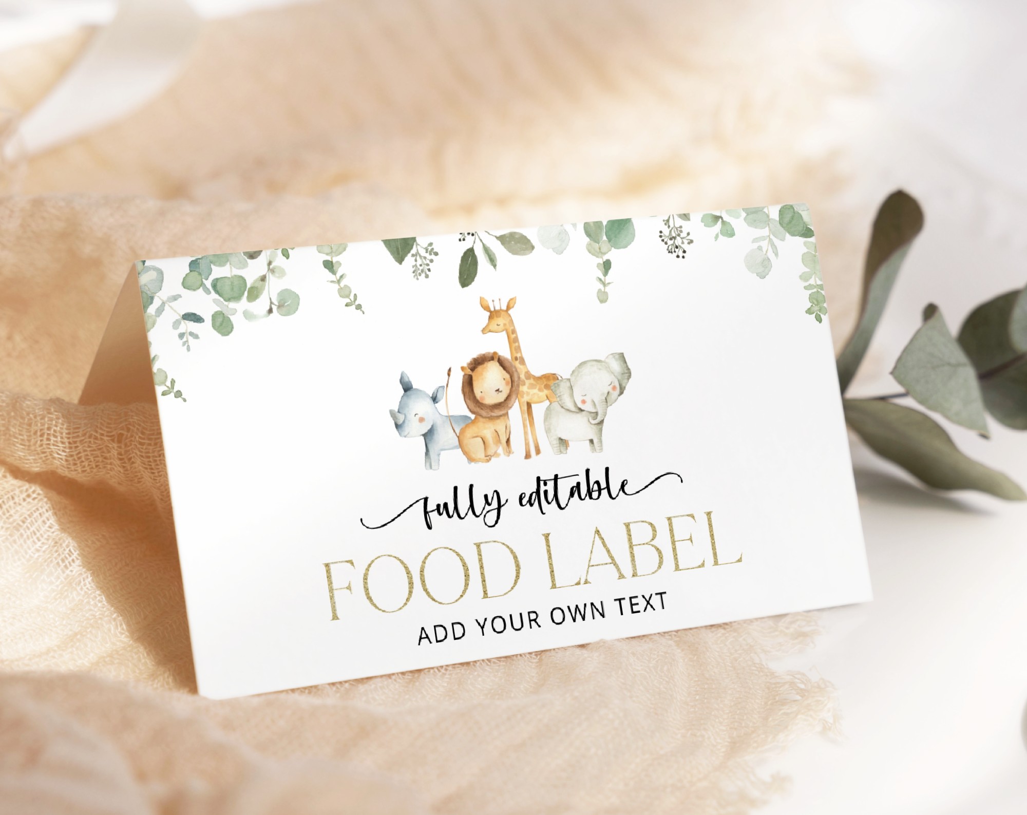 Safari Animals Food Label, First Birthday, Boy Birthday, Printable File, Edit Yourself, SH23 Safari Animals Food Label, First Birthday, Boy Birthday, Printable File, Edit Yourself, SH23