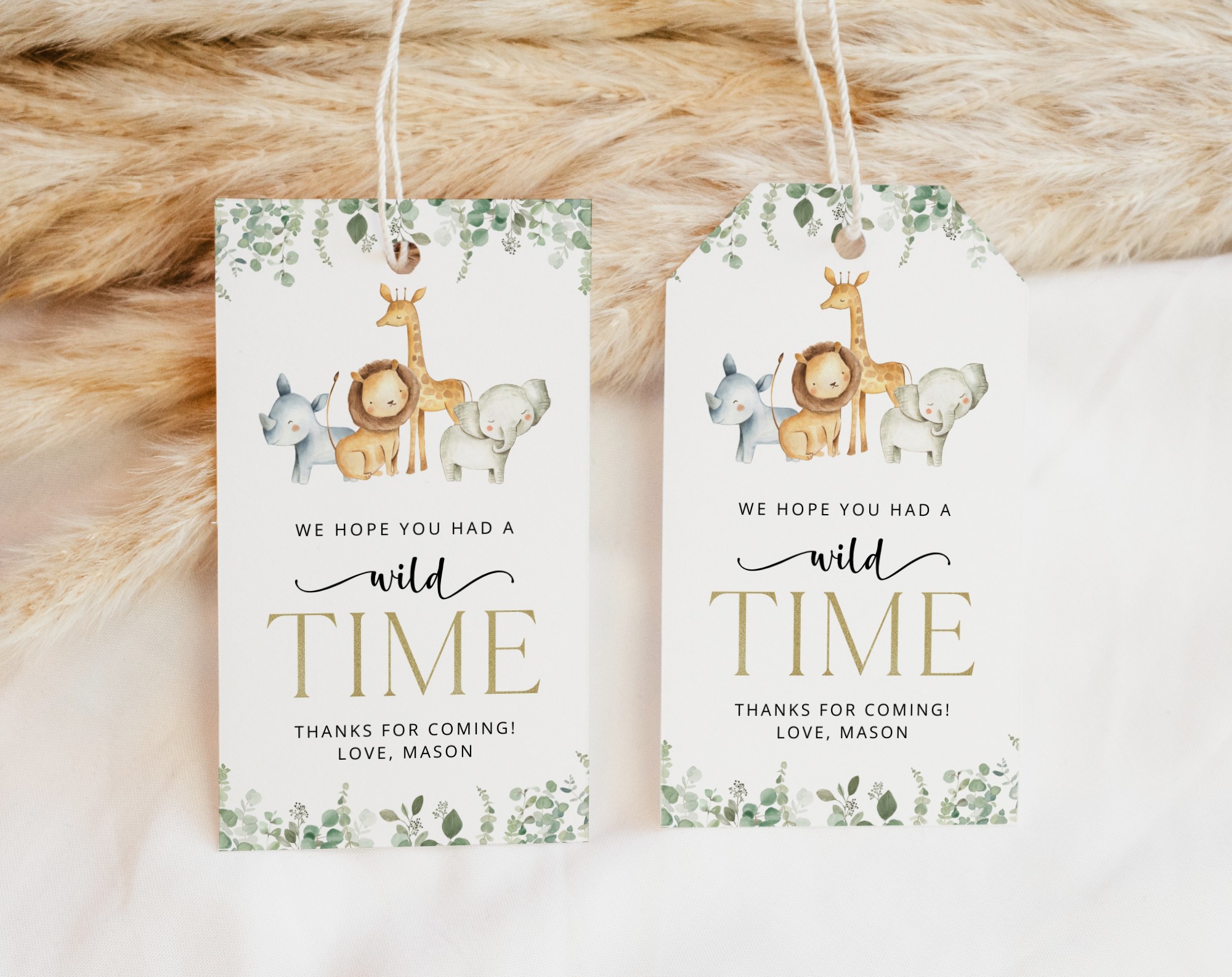 Safari Animals Favor Tags, Gift Tags, First Birthday, Boy Birthday, Printable File, Edit Yourself, SH23 Safari Animals Favor Tags, Gift Tags, First Birthday, Boy Birthday, Printable File, Edit Yourself, SH23