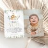 Safari Animals Thank You Card, First Birthday, Boy Birthday, Printable File, Edit Yourself, SH23
