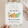 Cute Dinosaurs First Birthday Invitation, Birthday Stationery, Boy Birthday, Printable File, Edit Yourself, SH25
