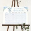 Baby Elephant Guess the Due Date, Baby Shower Game, Boy Baby Shower, Printable File, Edit Yourself, SH08