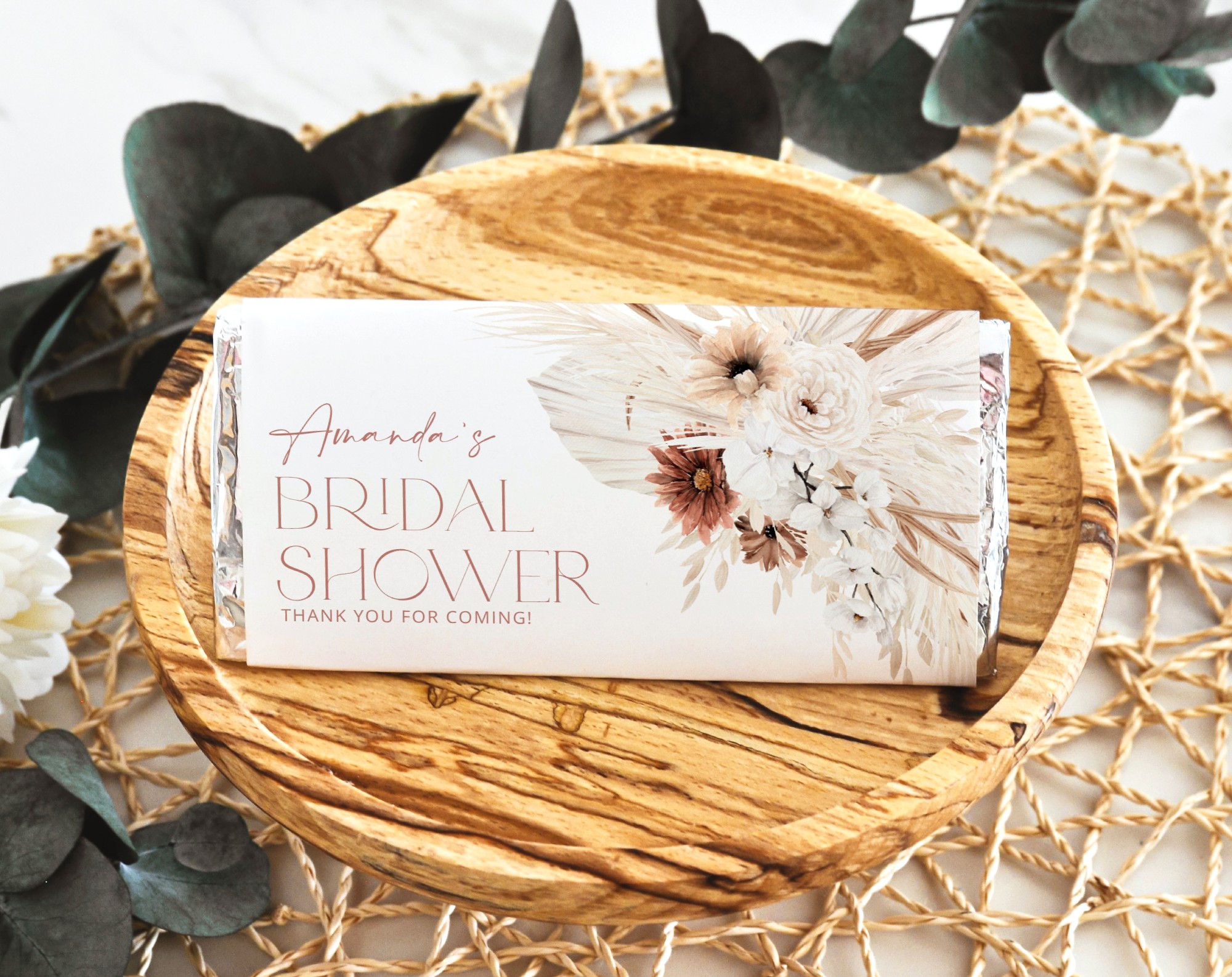 Pampas Grass Terracotta Chocolate Bar Wrapper, Candy Bar Wrapper, Bridal Shower, Printable File, Edit Yourself, SH13 Pampas Grass Terracotta Chocolate Bar Wrapper, Candy Bar Wrapper, Bridal Shower, Printable File, Edit Yourself, SH13