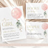 Pink Balloon Baby Shower Bundle, Girl Baby Shower, Printable File, Edit Yourself, SH14