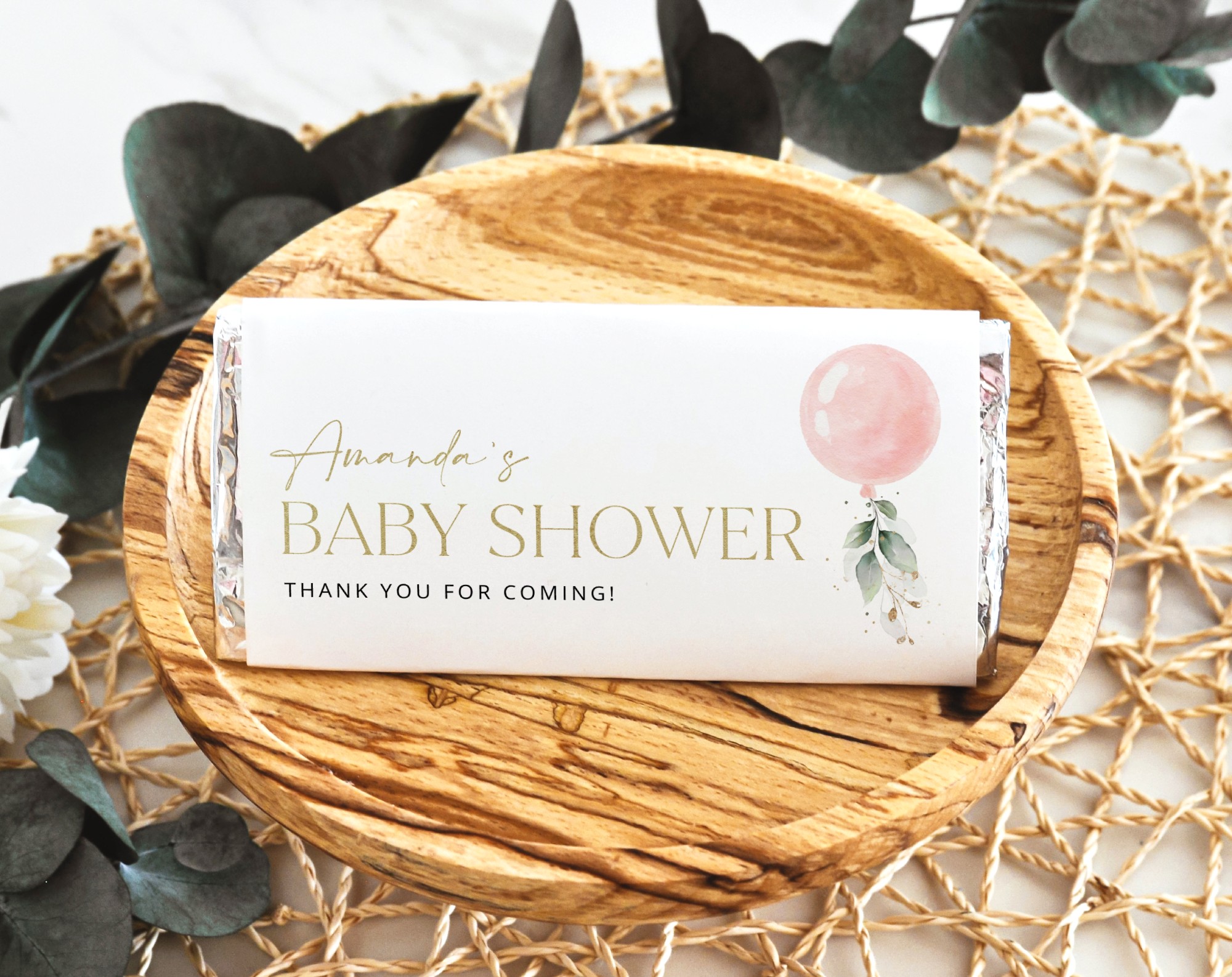 Pink Balloon Chocolate Bar Wrapper, Candy Bar Wrapper, Girl Baby Shower, Printable File, Edit Yourself, SH14 Pink Balloon Chocolate Bar Wrapper, Candy Bar Wrapper, Girl Baby Shower, Printable File, Edit Yourself, SH14