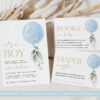 Blue Balloon Baby Shower Bundle, Boy Baby Shower, Printable File, Edit Yourself, SH15