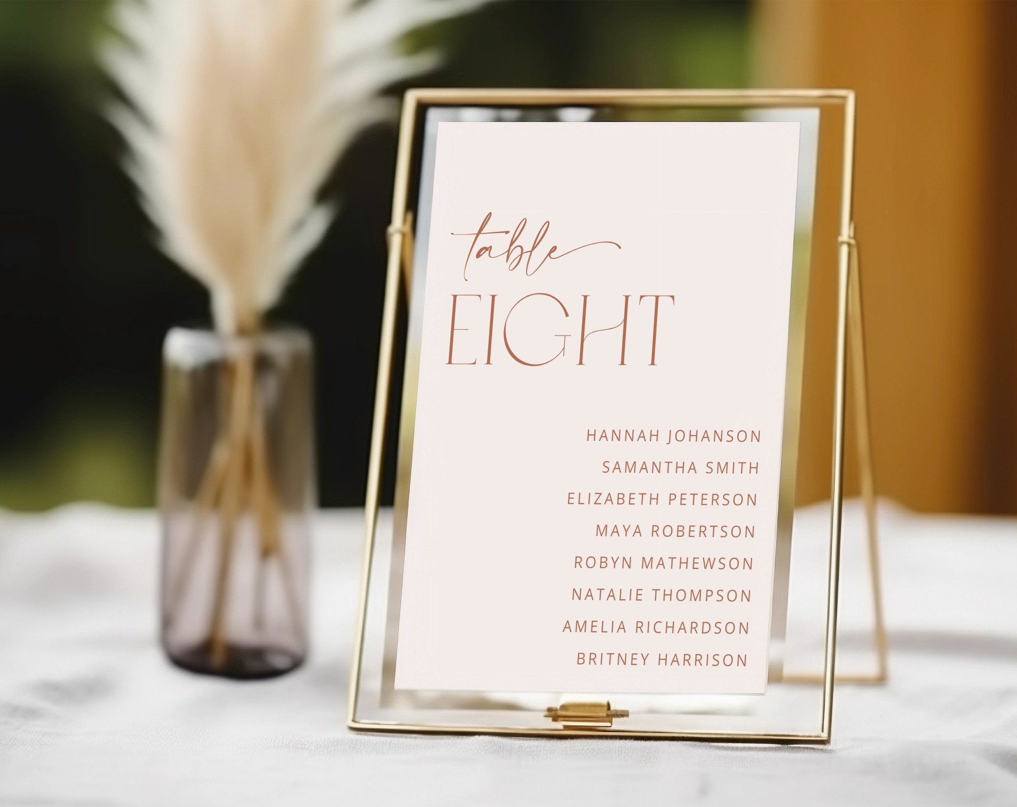 Minimal Boho Table Number Sign, Bridal Shower Sign, Printable File, Edit Yourself, SH21