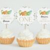 Cute Dinosaurs Cupcake Toppers, First Birthday, Boy Birthday, Printable File, Edit Yourself, SH25