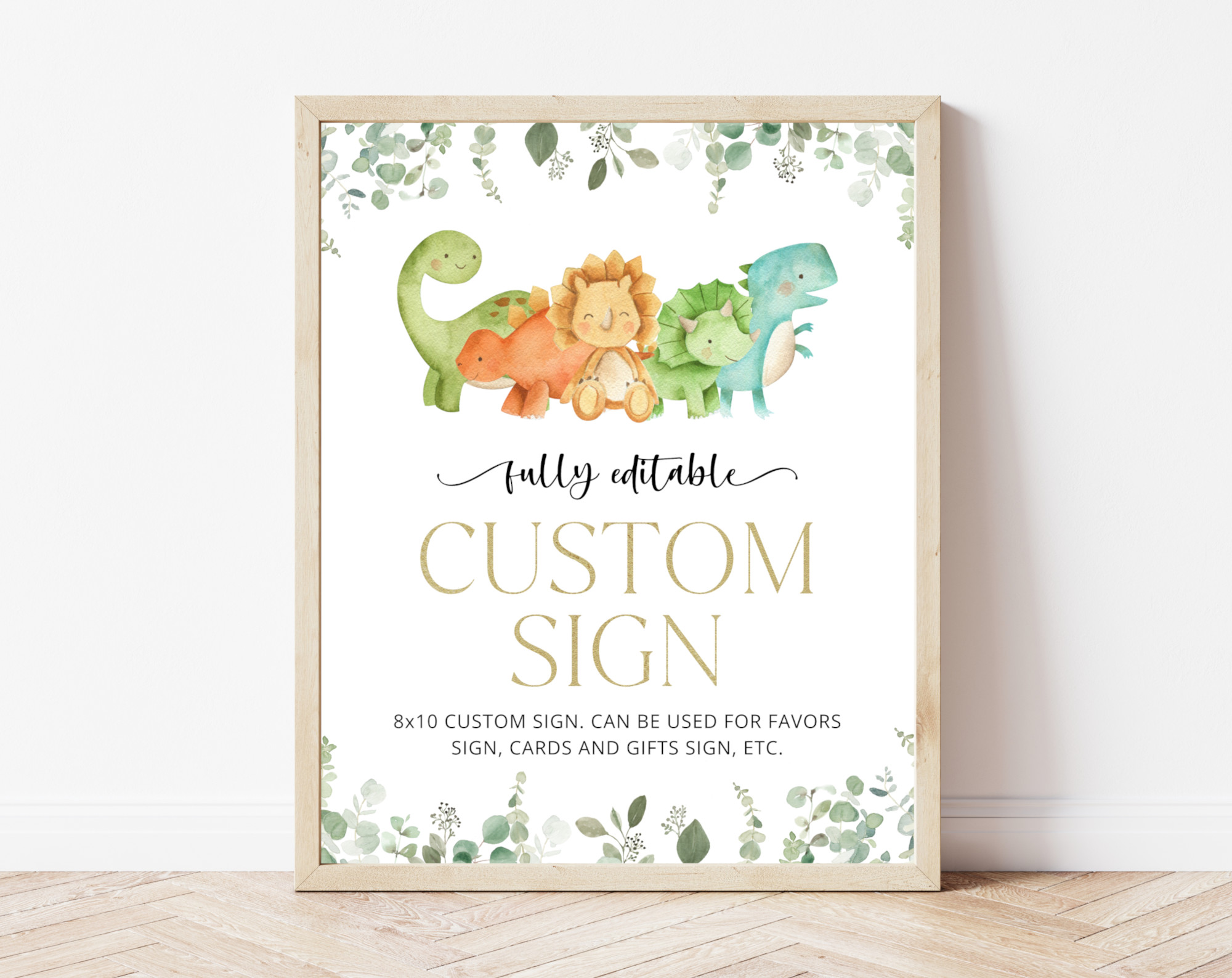 Cute Dinosaurs Custom Sign, Birthday Sign, First Birthday, Boy Birthday, Printable File, Edit Yourself, SH25