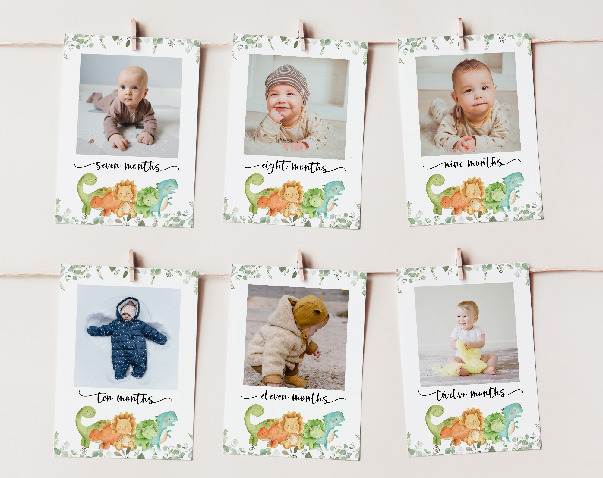Cute Dinosaurs First Year Photos, First Birthday, Boy Birthday, Printable File, Edit Yourself, SH25 Cute Dinosaurs First Year Photos, First Birthday, Boy Birthday, Printable File, Edit Yourself, SH25