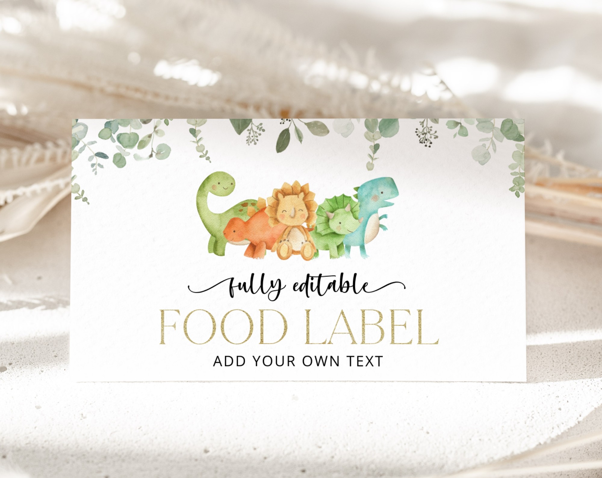 Cute Dinosaurs Food Label, First Birthday, Boy Birthday, Printable File, Edit Yourself, SH25 Cute Dinosaurs Food Label, First Birthday, Boy Birthday, Printable File, Edit Yourself, SH25