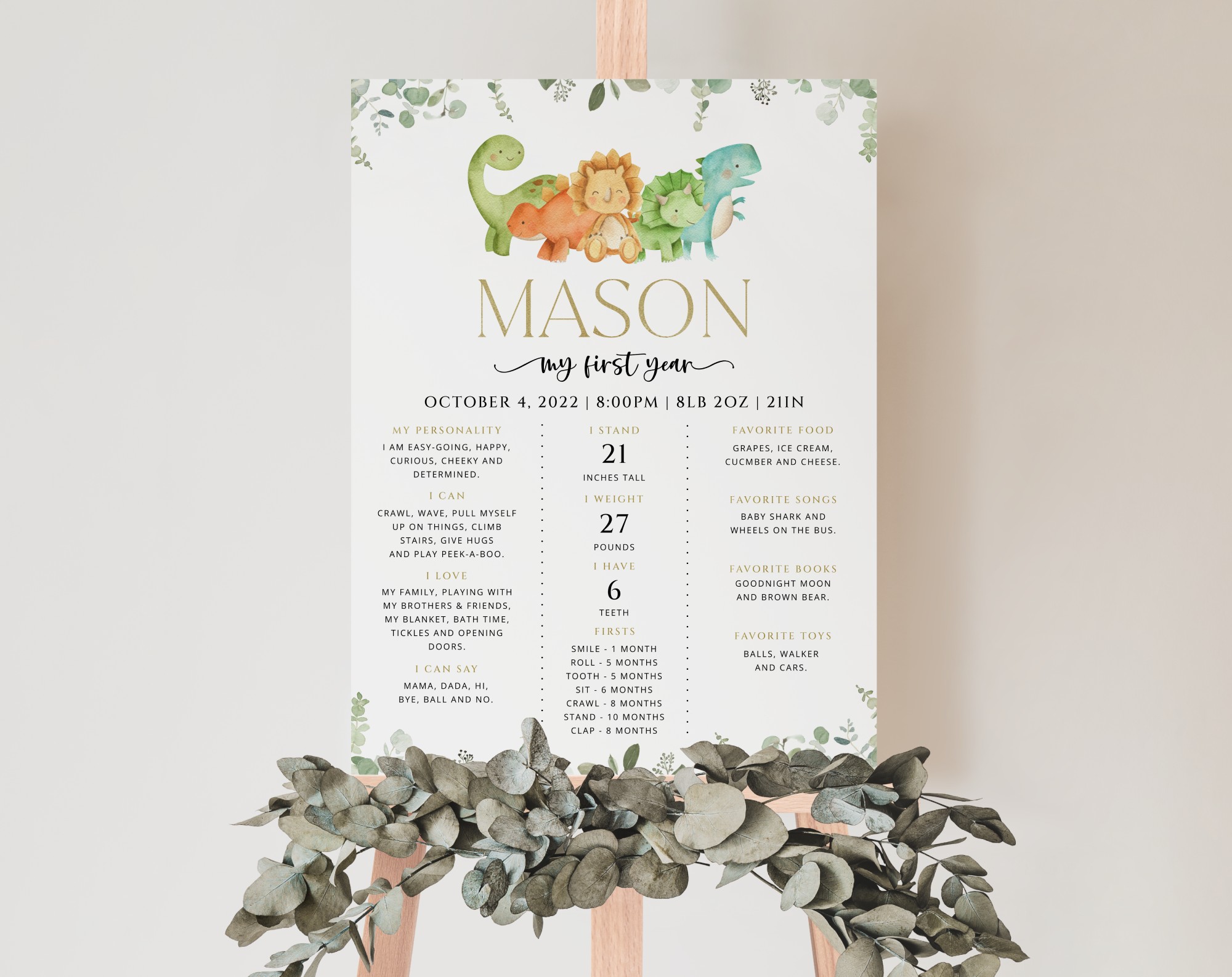 Cute Dinosaurs Milestone Sign, Birthday Sign, First Birthday, Boy Birthday, Printable File, Edit Yourself, SH25 Cute Dinosaurs Milestone Sign, Birthday Sign, First Birthday, Boy Birthday, Printable File, Edit Yourself, SH25