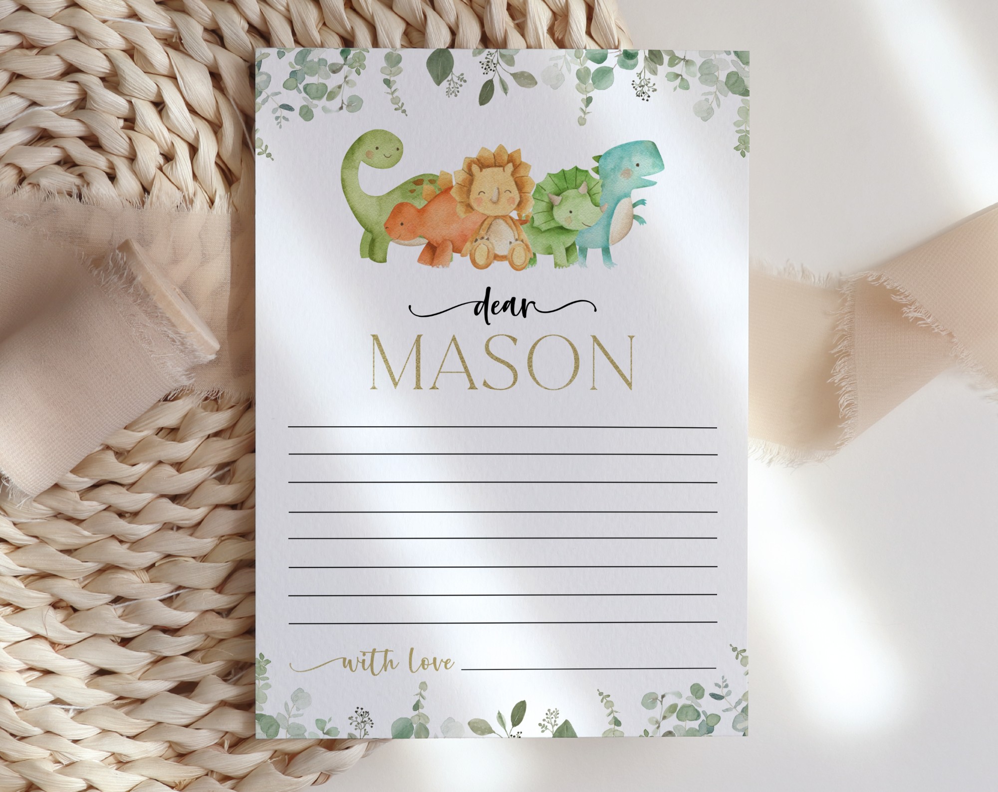 Cute Dinosaurs Time Capsule, First Birthday, Boy Birthday, Printable File, Edit Yourself, SH25