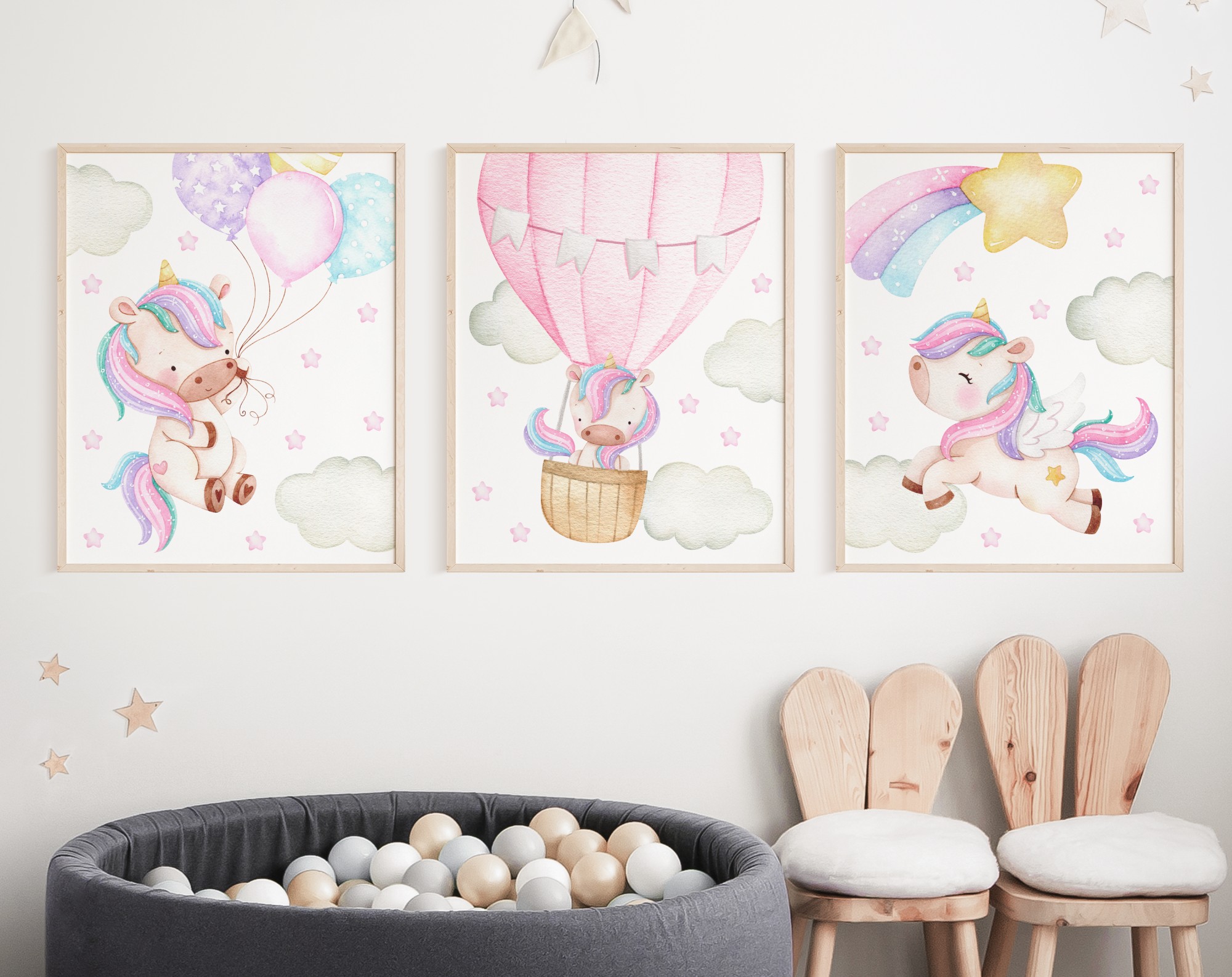Colorful Unicorn Nursery Prints, Nursery Wall Art, Girl Nursery Decor, Printable File, SH26 Colorful Unicorn Nursery Prints, Nursery Wall Art, Girl Nursery Decor, Printable File, SH26