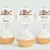 Forest Animals Cupcake Toppers, First Birthday, Printable File, Edit Yourself, SH28 Forest Animals Cupcake Toppers, First Birthday, Printable File, Edit Yourself, SH28