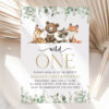 Forest Animals First Birthday Invitation, Birthday Stationery, Printable File, Edit Yourself, SH28 Forest Animals First Birthday Invitation, Birthday Stationery, Printable File, Edit Yourself, SH28