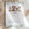 Forest Animals First Birthday Invitation, Birthday Stationery, Printable File, Edit Yourself, SH28 Forest Animals First Birthday Invitation, Birthday Stationery, Printable File, Edit Yourself, SH28
