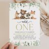 Forest Animals First Birthday Invitation, Birthday Stationery, Printable File, Edit Yourself, SH28 Forest Animals First Birthday Invitation, Birthday Stationery, Printable File, Edit Yourself, SH28