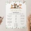 Forest Animals Milestone Sign, Birthday Sign, First Birthday, Printable File, Edit Yourself, SH28