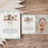 Forest Animals Thank You Card, First Birthday, Printable File, Edit Yourself, SH28 Forest Animals Thank You Card, First Birthday, Printable File, Edit Yourself, SH28