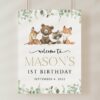 Forest Animals Welcome Sign, Birthday Sign, First Birthday, Printable File, Edit Yourself, SH28