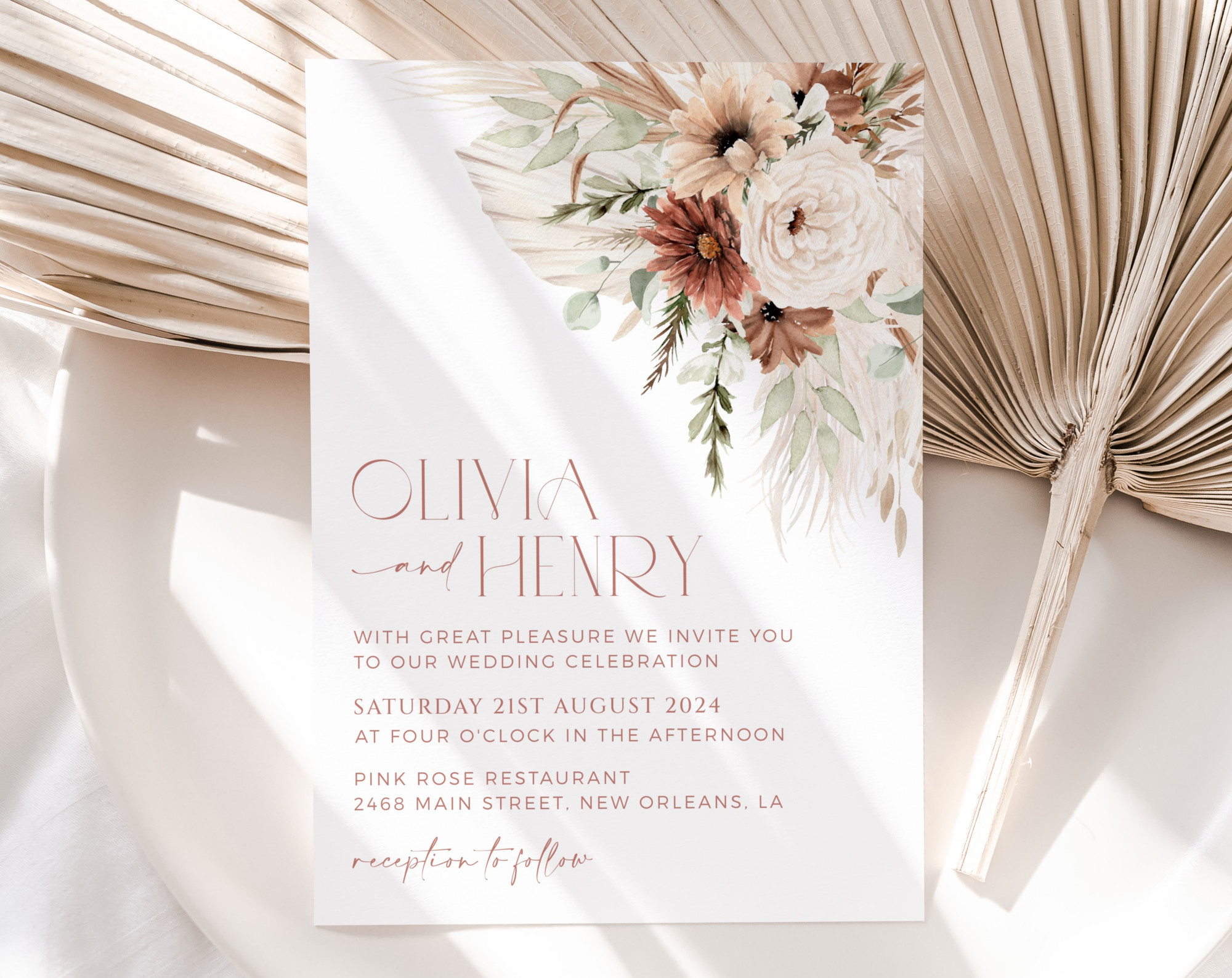 Boho Flowers Wedding Invitation Suite, Wedding Stationery, Printable File, Edit Yourself, SH32 Boho Flowers Wedding Invitation Suite, Wedding Stationery, Printable File, Edit Yourself, SH32