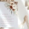 Boho Flowers Wedding Invitation Suite, Wedding Stationery, Printable File, Edit Yourself, SH32 Boho Flowers Wedding Invitation Suite, Wedding Stationery, Printable File, Edit Yourself, SH32
