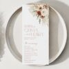 Boho Flowers Wedding Program, Wedding Stationery, Printable File, Edit Yourself, SH32