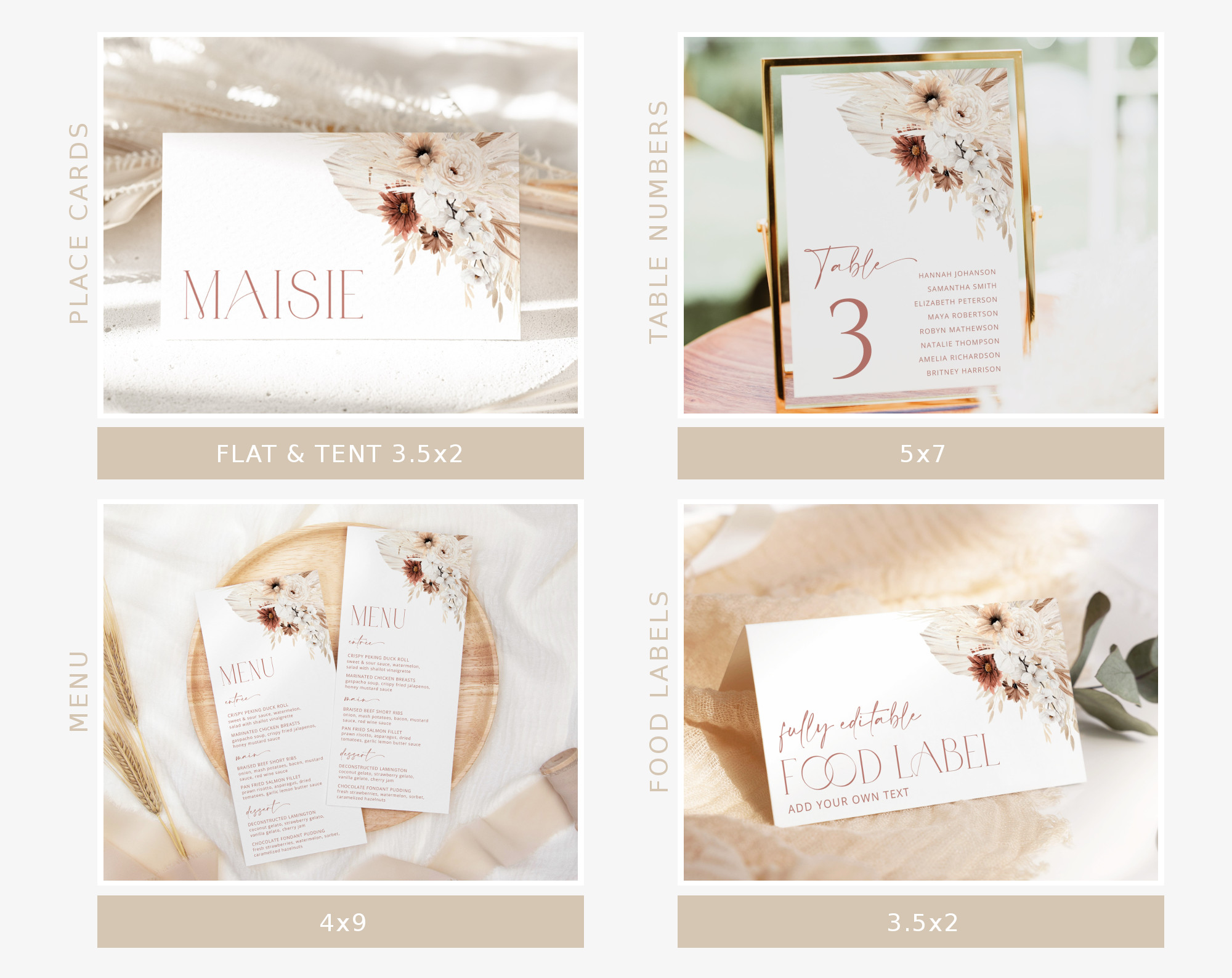 Pampas Grass Terracotta Bridal Shower Bundle, Printable File, Edit Yourself, SH13 Pampas Grass Terracotta Bridal Shower Bundle, Printable File, Edit Yourself, SH13