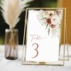 Boho Flowers Table Number Sign, Wedding Sign, Printable File, Edit Yourself, SH32