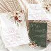 Boho Flowers Wedding Invitation Suite, Wedding Stationery, Printable File, Edit Yourself, SH32 Boho Flowers Wedding Invitation Suite, Wedding Stationery, Printable File, Edit Yourself, SH32