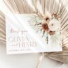 Boho Flowers Thank You Card, Wedding Stationery, Printable File, Edit Yourself, SH32 Boho Flowers Thank You Card, Wedding Stationery, Printable File, Edit Yourself, SH32