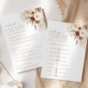 Boho Flowers Wedding Timeline, Wedding Stationery, Printable File, Edit Yourself, SH32