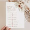 Boho Flowers Wedding Timeline, Wedding Stationery, Printable File, Edit Yourself, SH32