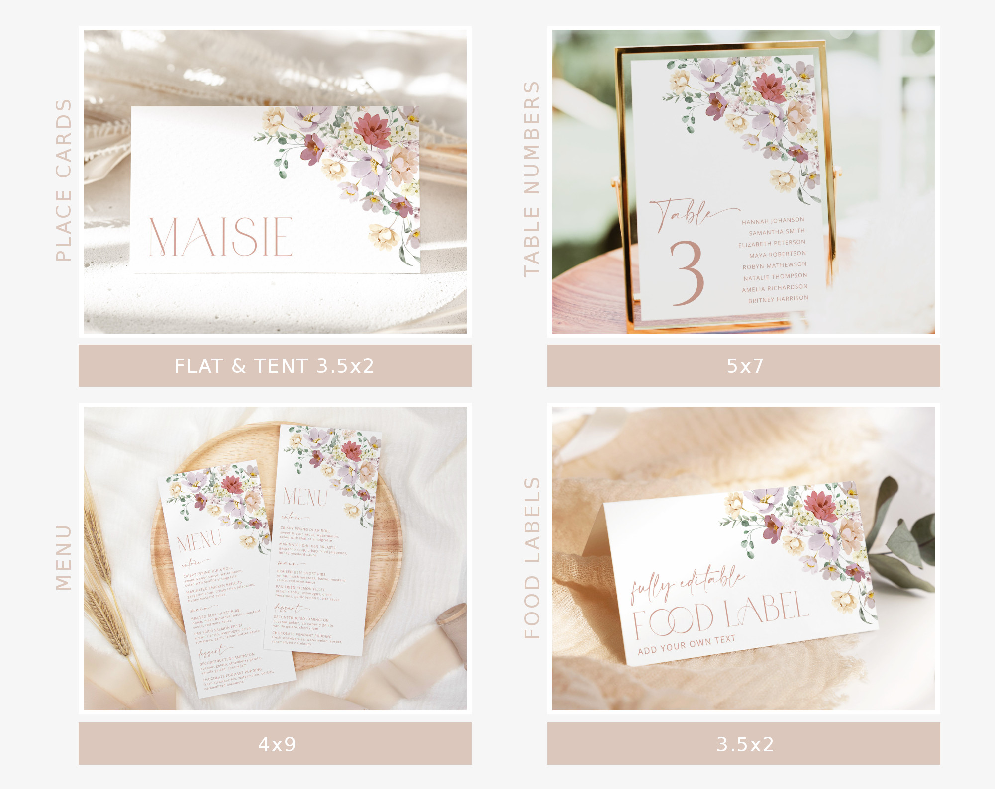 Colorful Flowers Bridal Shower Bundle, Printable File, Edit Yourself, SH40 Colorful Flowers Bridal Shower Bundle, Printable File, Edit Yourself, SH40