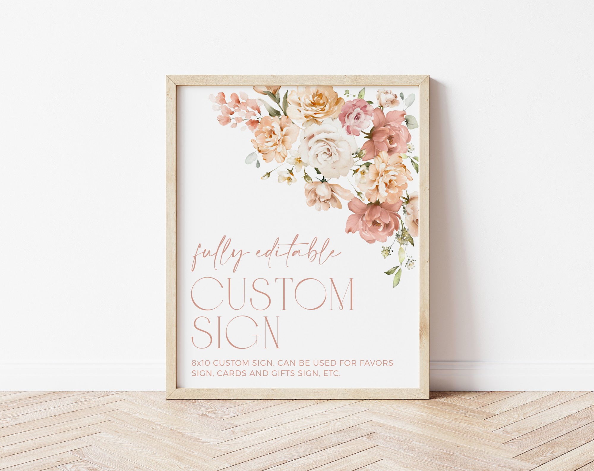 Dusty Rose Flowers Custom Sign, Wedding Sign, Printable File, Edit Yourself, SH37 Dusty Rose Flowers Custom Sign, Wedding Sign, Printable File, Edit Yourself, SH37