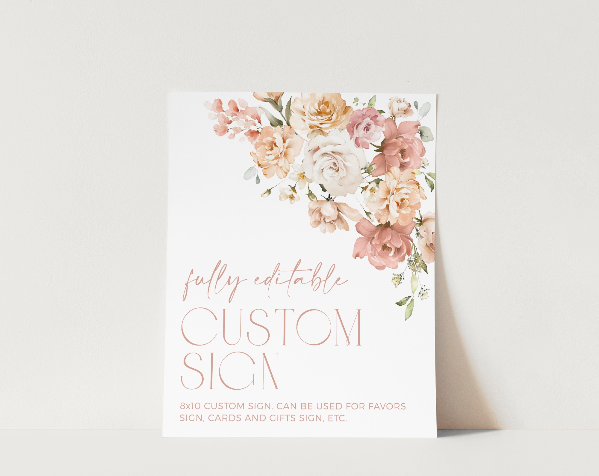 Dusty Rose Flowers Custom Sign, Wedding Sign, Printable File, Edit Yourself, SH37 Dusty Rose Flowers Custom Sign, Wedding Sign, Printable File, Edit Yourself, SH37