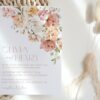 Dusty Rose Flowers Wedding Invitation Suite, Wedding Stationery, Printable File, Edit Yourself, SH37 Dusty Rose Flowers Wedding Invitation Suite, Wedding Stationery, Printable File, Edit Yourself, SH37
