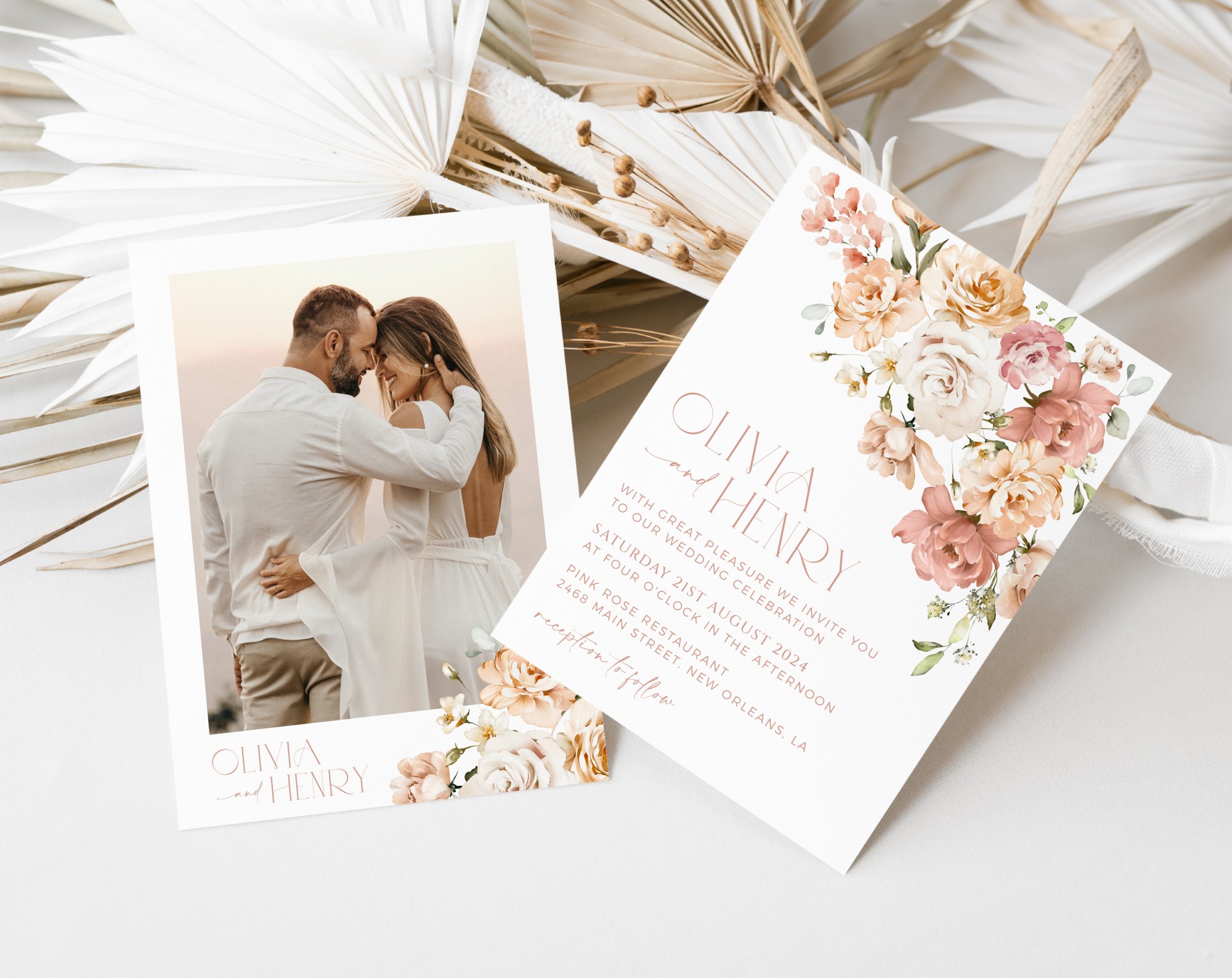 Dusty Rose Flowers Wedding Invitation Suite, Wedding Stationery, Printable File, Edit Yourself, SH37 Dusty Rose Flowers Wedding Invitation Suite, Wedding Stationery, Printable File, Edit Yourself, SH37