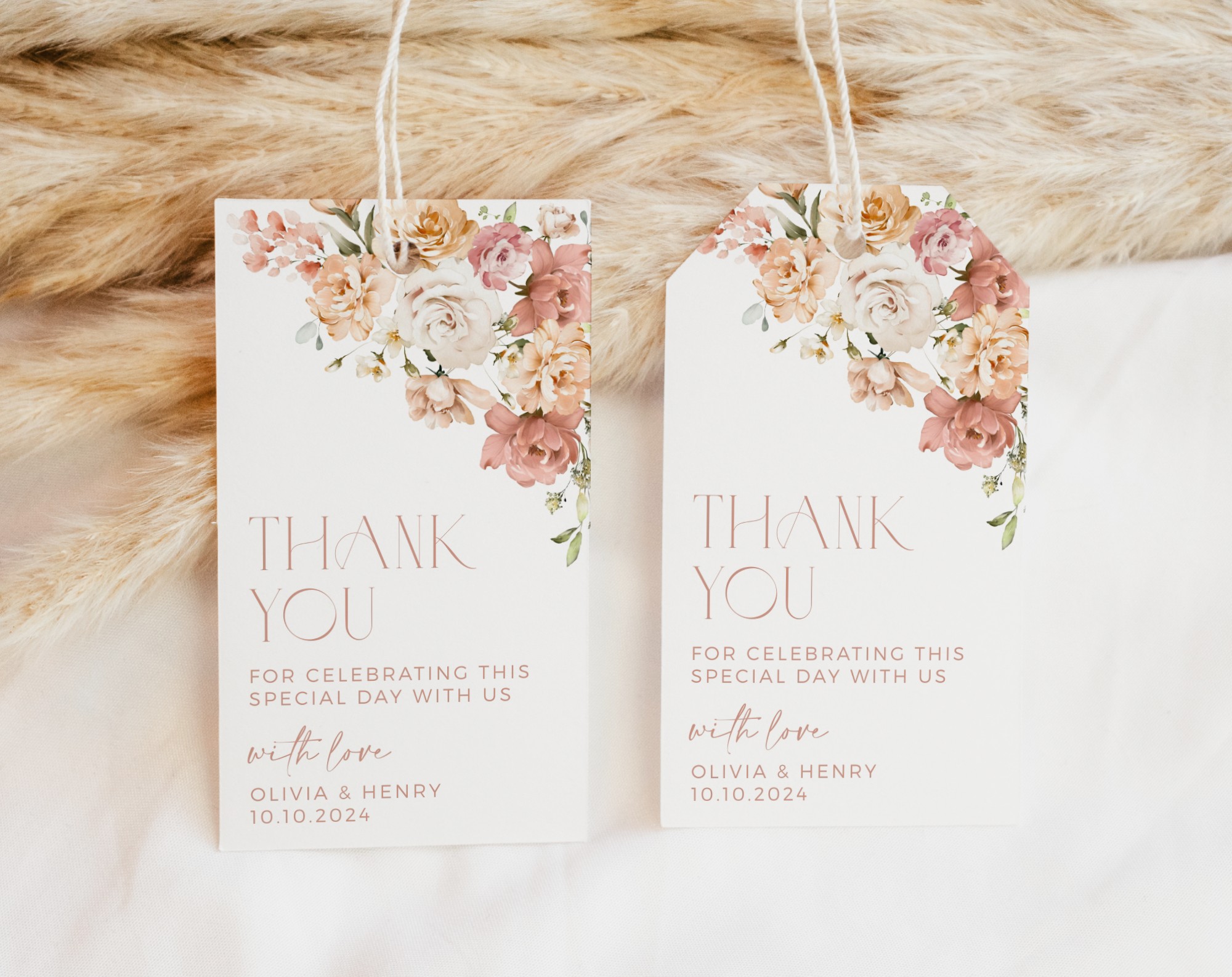 Dusty Rose Flowers Favor Tags, Gift Tags, Party Tags, Wedding, Printable File, Edit Yourself, SH37 Dusty Rose Flowers Favor Tags, Gift Tags, Party Tags, Wedding, Printable File, Edit Yourself, SH37