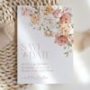 Dusty Rose Flowers Save the Date, Wedding Stationery, Printable File, Edit Yourself, SH37 Dusty Rose Flowers Save the Date, Wedding Stationery, Printable File, Edit Yourself, SH37