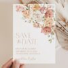 Dusty Rose Flowers Save the Date, Wedding Stationery, Printable File, Edit Yourself, SH37 Dusty Rose Flowers Save the Date, Wedding Stationery, Printable File, Edit Yourself, SH37
