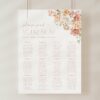 Dusty Rose Flowers Seating Chart, Wedding Sign, Printable File, Edit Yourself, SH37