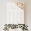 Dusty Rose Flowers Seating Chart, Wedding Sign, Printable File, Edit Yourself, SH37