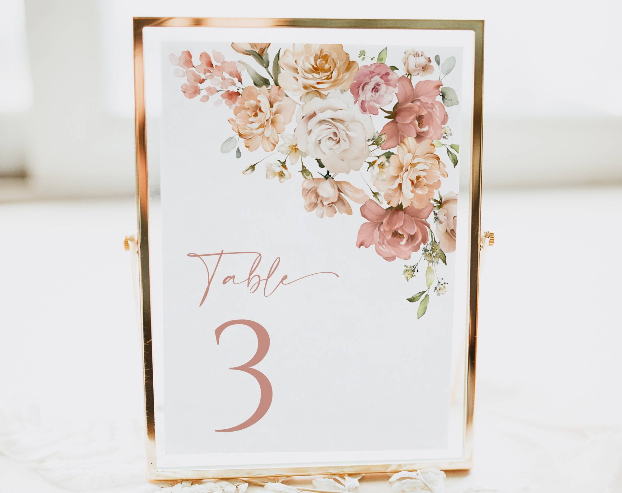 Dusty Rose Flowers Table Number Sign, Wedding Sign, Printable File, Edit Yourself, SH37 Dusty Rose Flowers Table Number Sign, Wedding Sign, Printable File, Edit Yourself, SH37